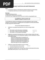 Lab 2: Selection Using If-And If-Else and Switch Statements