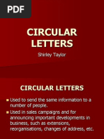 Circular Letters: Shirley Taylor