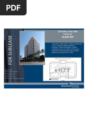 20 Pacifica Sublease