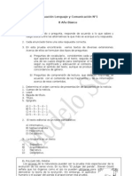 Prueba de Lenguaje y Comunicación N°1 para 8° Básico