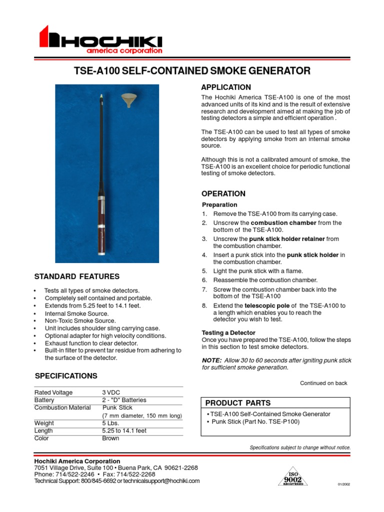 Tse-A100 1-2002 | PDF | Smoke | Battery (Electricity)