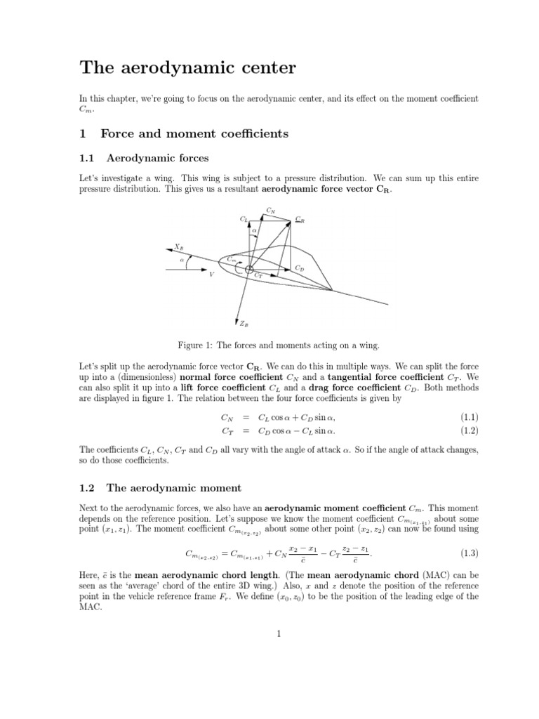 Aerodynamics Equations | PDF | Lift (Force) | Airfoil