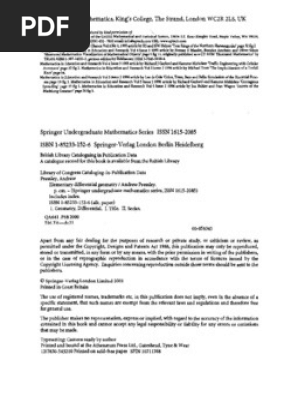 語学+参考書 Elementary Differential Geometry (Springer Undergraduate Mathematics Series) Differential_Geometry.jpg