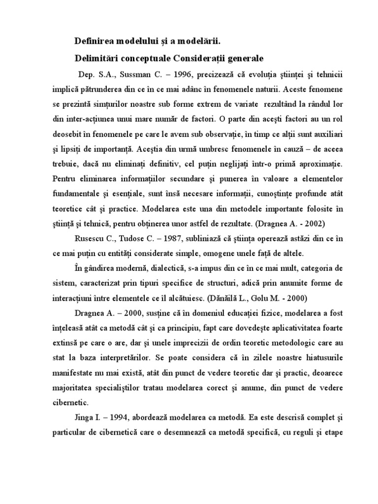 Definirea Modelului Şi A Modelării | PDF