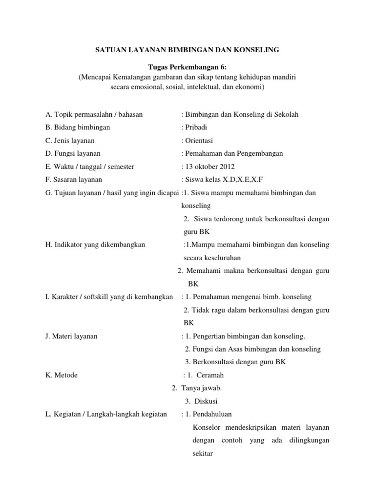 Satuan Layanan Orientasi Bk Bessok