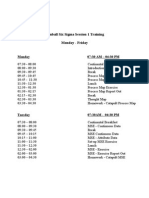 Kimball Six Sigma Training Schedule