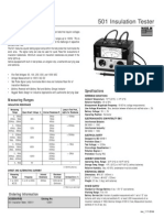 501 Insulation Tester: Specifications Measuring Ranges