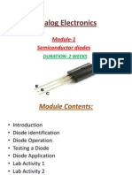 Analog Electronics: Module-1 Semiconductor Diodes