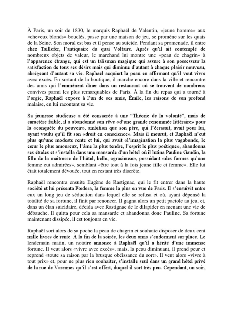 intro dissertation la peau de chagrin