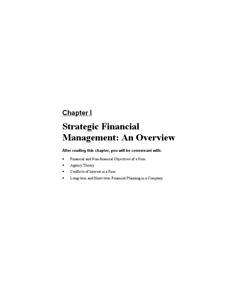 Strategic Financial Management An Overview After Reading This Chapter