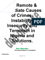 Causes of Crimes, Instability and Terrorism in Nigeria