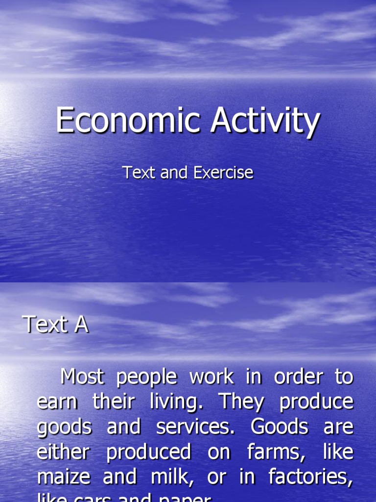 Economic Activity: Text and Exercise | PDF