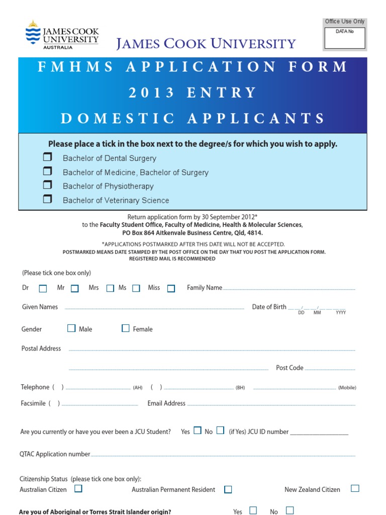 Jcu Mbbs Application PDF Medical School Diploma