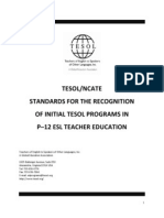 Tesol Ncate Standards 2010