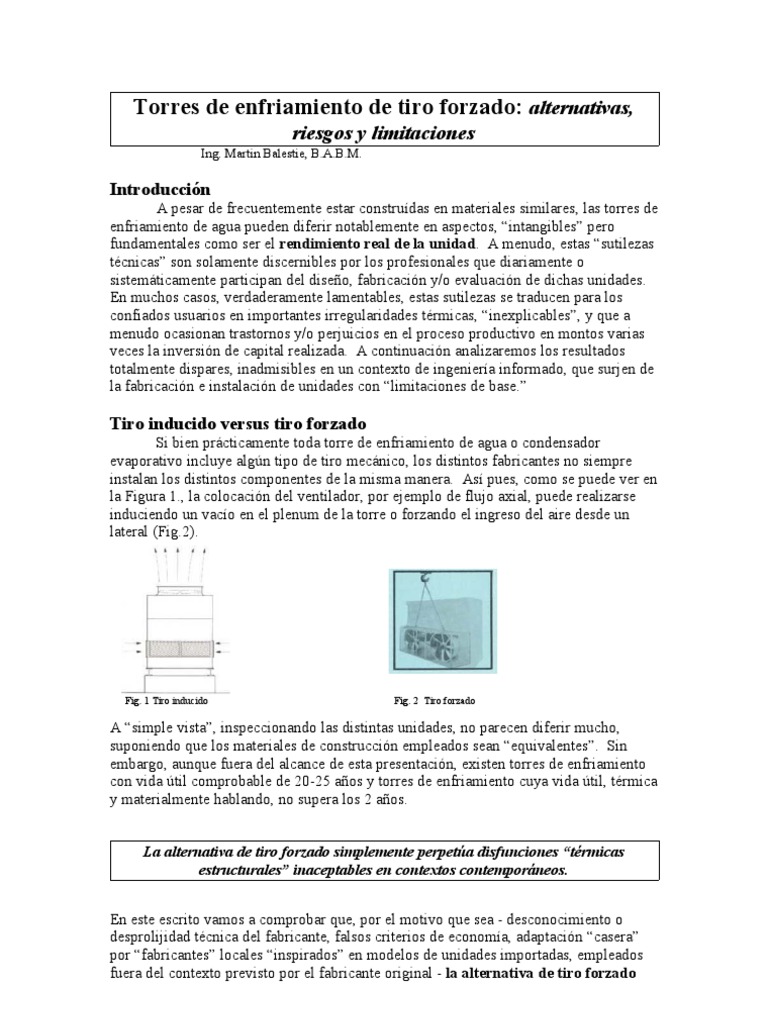 Torres de Tiro Forzado e Inducido PDF Aire acondicionado