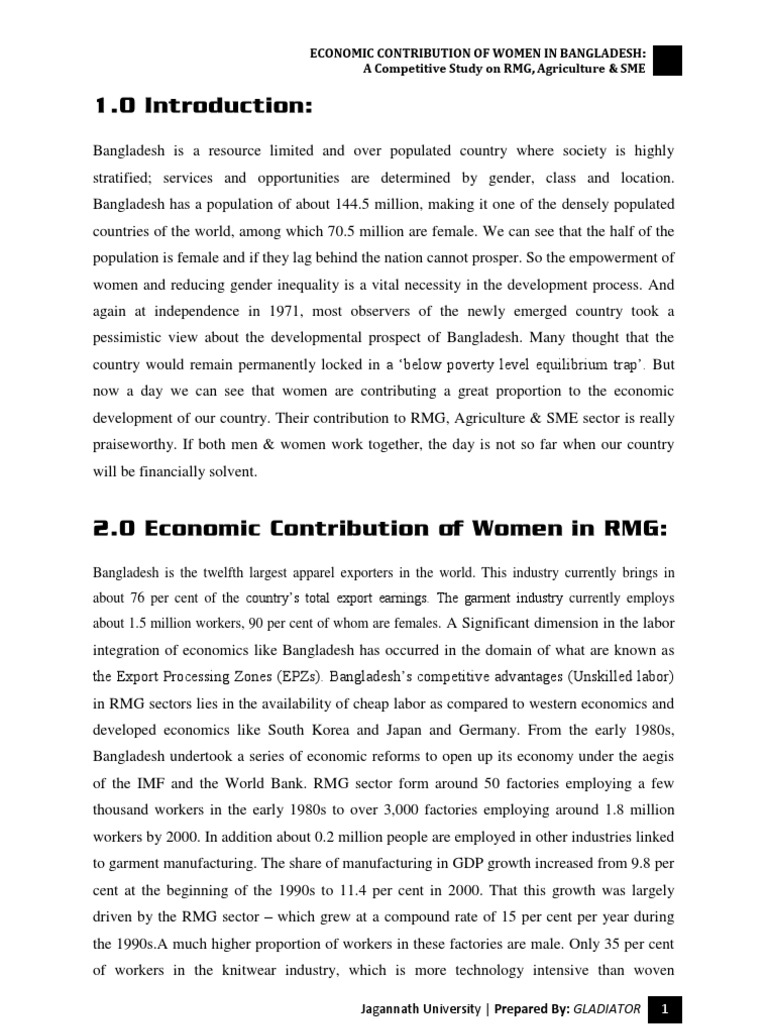 Women's Economic Impact in Bangladesh | PDF | International Labor ...