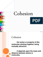 Physics Cohesion and Adhesion