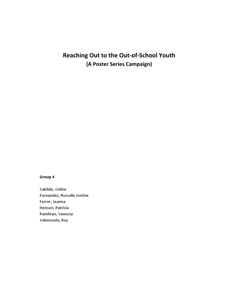 Campaign for Out-of-School Youth Education | PDF | Poverty | Poverty ...