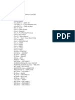 Tabel shortcut key bawaan autoCAD