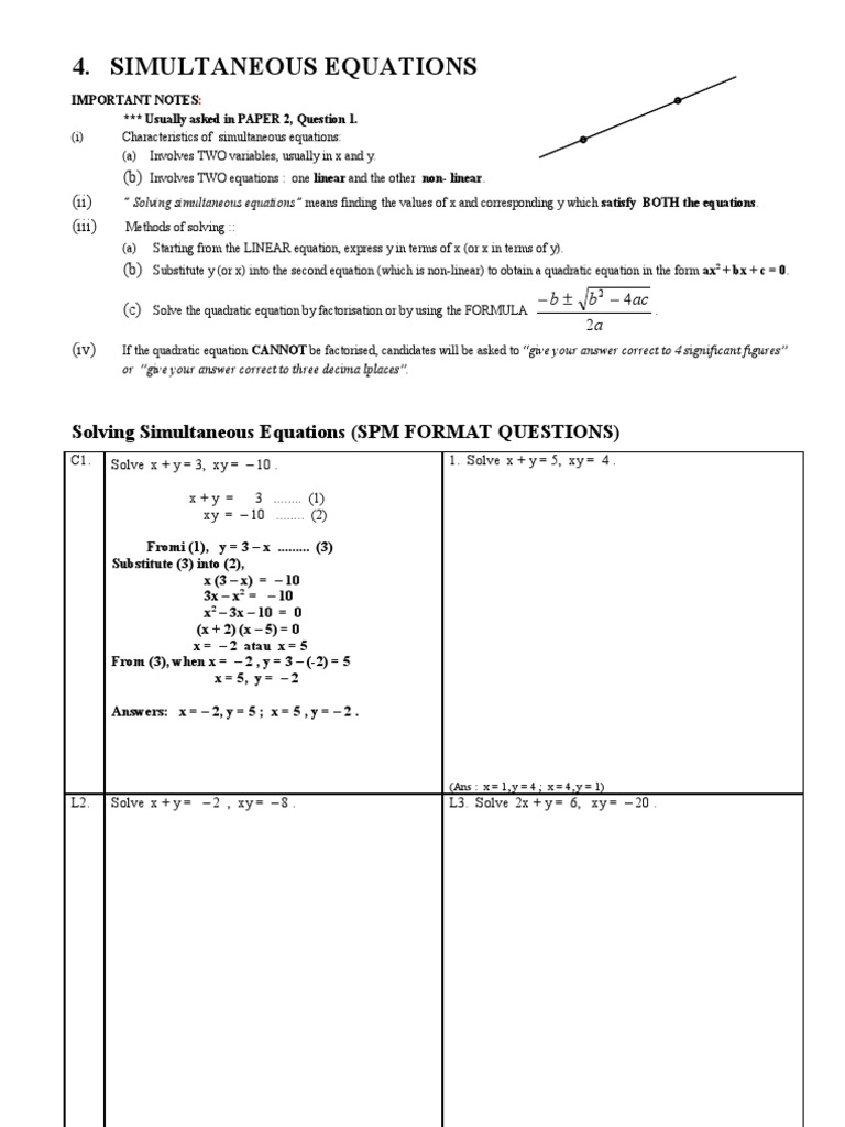 Add Math Form 4 Pdf Quadratic Equation Applied Mathematics