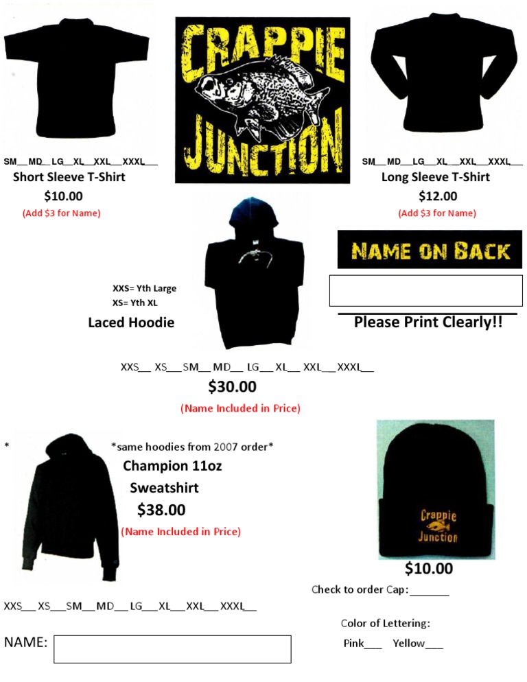 Apparel Order Form Template | PDF