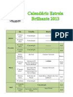 Calendário Estrela Brilhante 2013