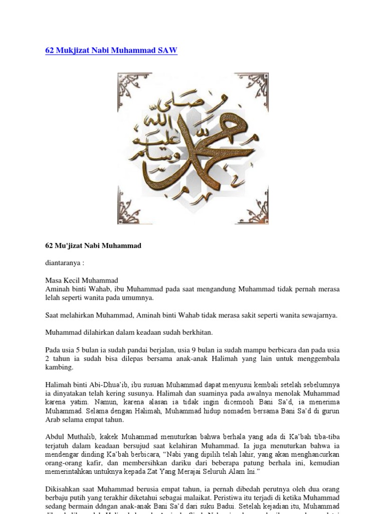 62 Mukjizat Nabi Muhammad Saw Docx