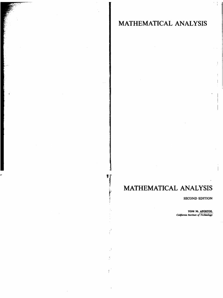 Tom M. Apostol - Mathematical Analysis (5ed 1981) | PDF