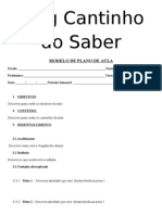 Modelo de Plano de Aula para Educação Infantil