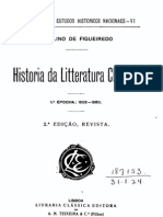 História da Literatura [Portuguesa] Clássica, 1º época (1502-1580), vol. 1,  por Fidelino Figueiredo