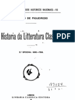 História Da Literatura (Portuguesa) Clássica, 2 Época (158-1756) Vol. 2, Por Fidelino de Figueiredo