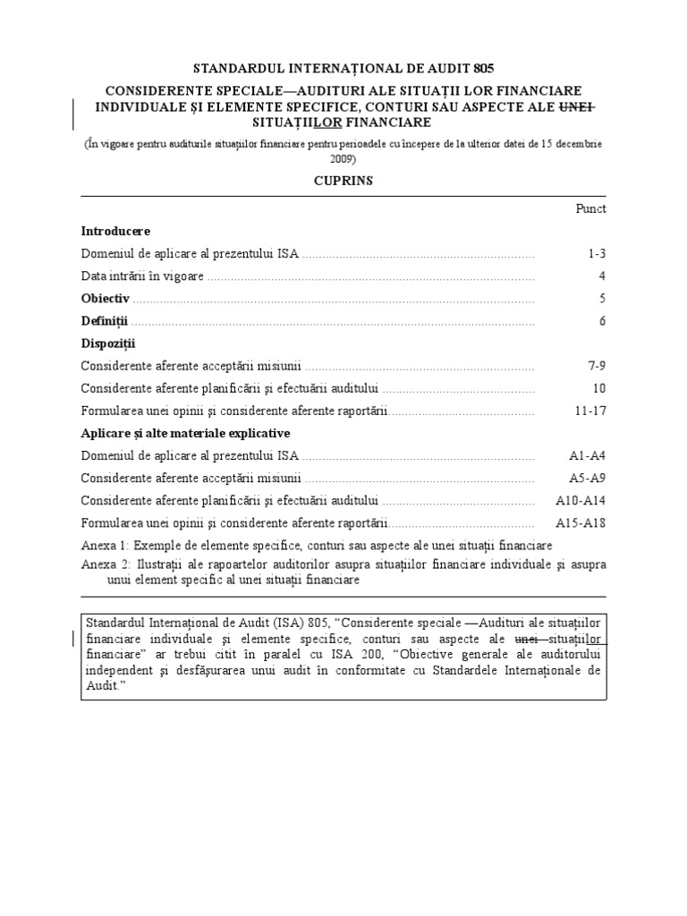 Isa 805 | PDF
