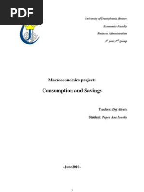 consumption and savings