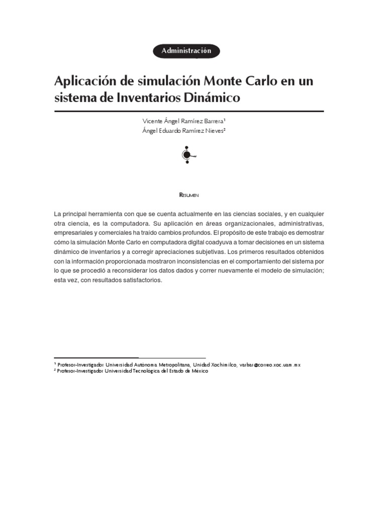 Aplicación de Simulación Monte Carlo en Un | PDF | Simulación ...