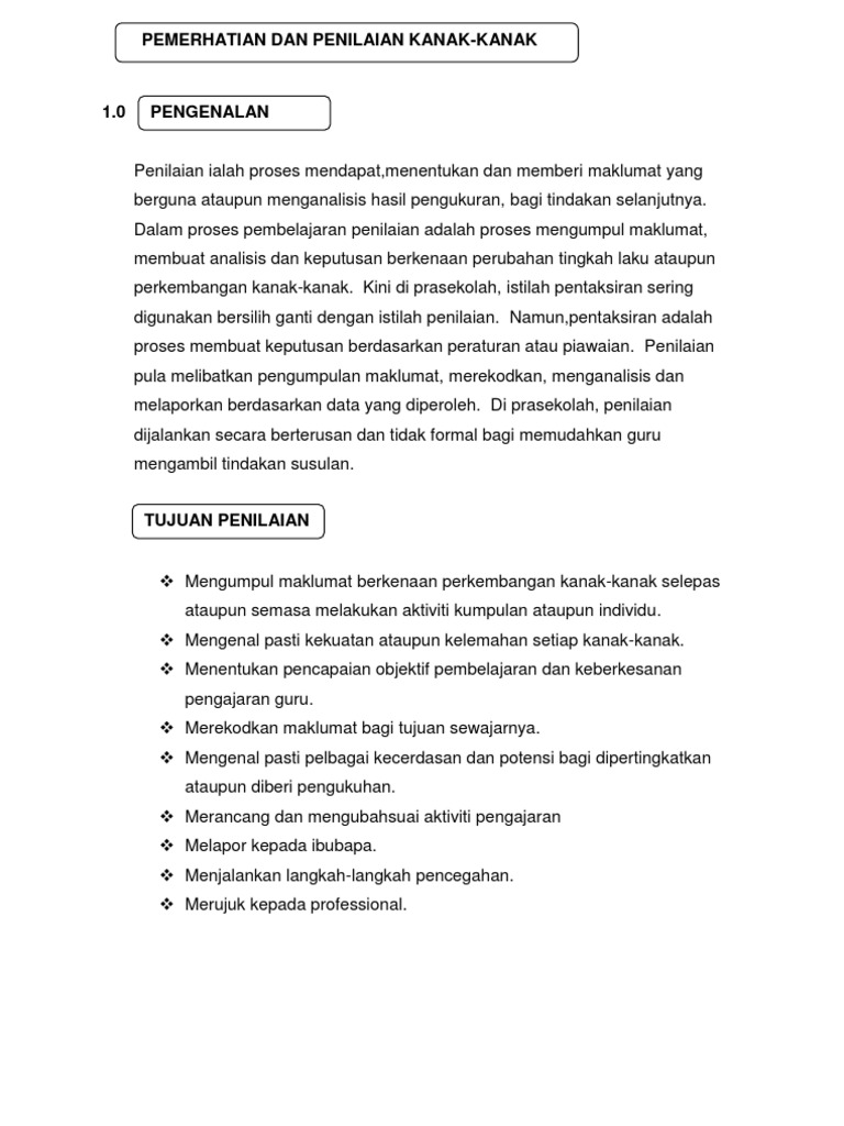 Kaedah Penilaian Kanak-kanak Semasa Bermain