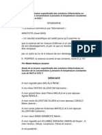 Etude de La Tension Superficielle Des Solutions D