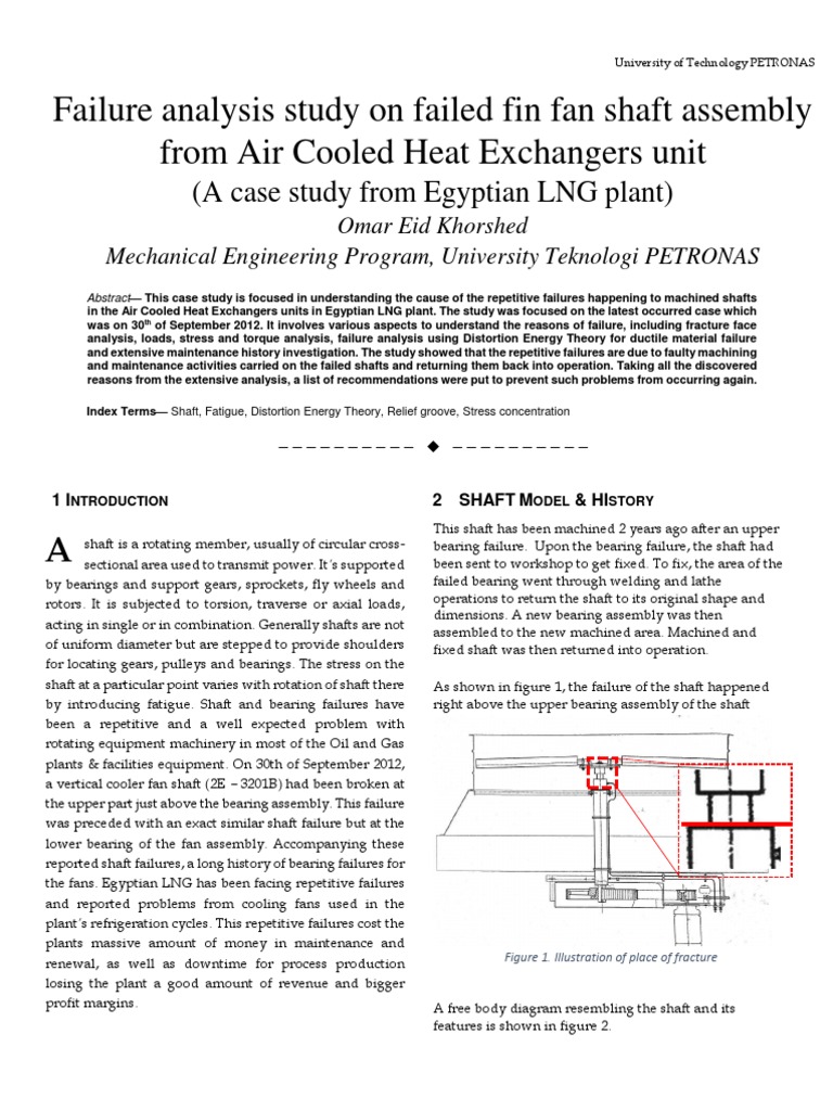 Shaft failure analysis Fracture Bearing (Mechanical)