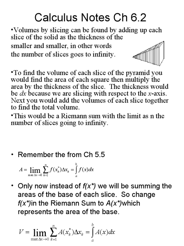 Calculus Notes CH 6 | PDF