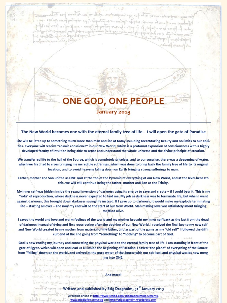 One God One People January 2013 picture image