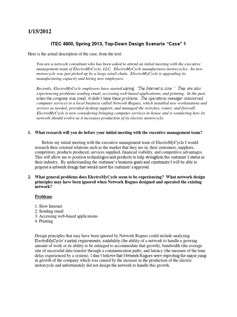 Top-Down Network Design for ElectroMyCycle | PDF | Usability | Computer ...