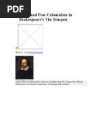 Caliban and Post Colonialism in Shakespeare