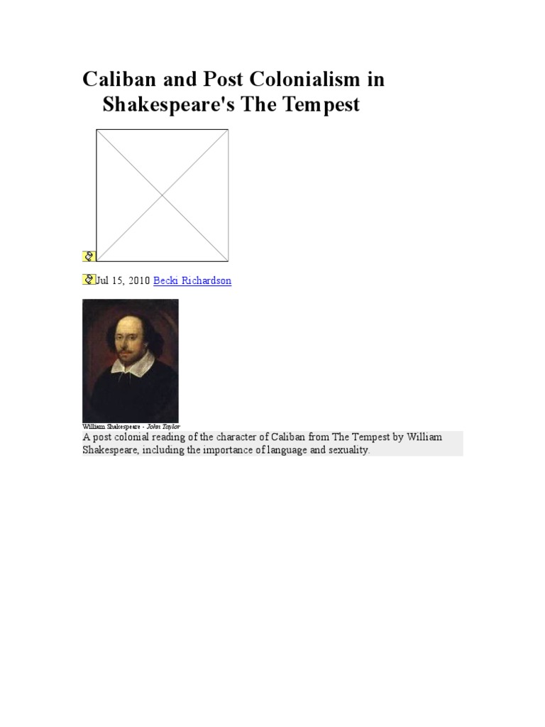 Caliban and Post Colonialism in Shakespeare | The Tempest