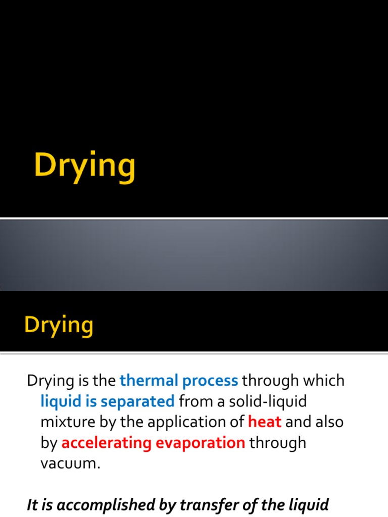 Drying Mechanisms in Pharmaceutical Engineering | PDF | Humidity ...