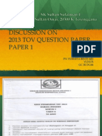 2013 TOV Question Paper for Paper 1