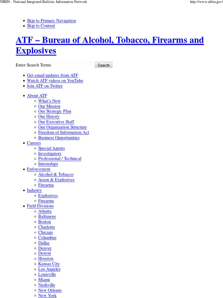 NIBIN: Ballistic Crime Solving Network | PDF | Bureau Of Alcohol | Law ...
