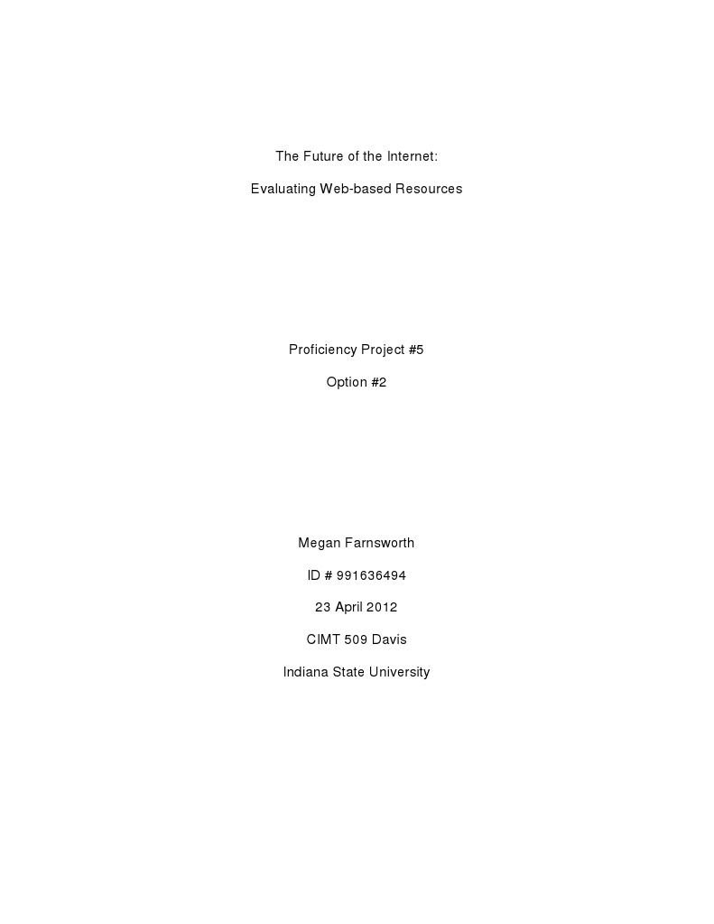 The Future of The Internet: Evaluating Web-Based Resources | PDF ...