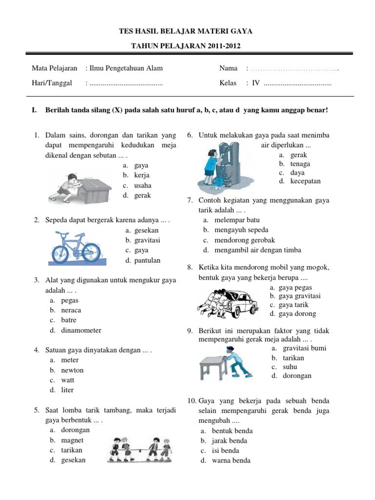 Contoh Soal Gaya Dan Gerak Kelas 8 Contoh Soal Terbaru