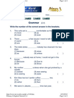 Grammar: Write The Number of The Correct Answer in The Brackets