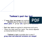 Tamhane's Post-Hoc Test: ANOVA Does Not Specifically Indicate