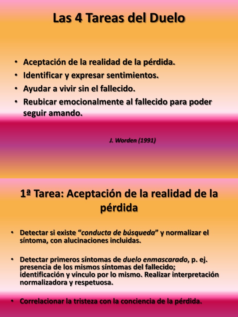 Las 4 Tareas Del Duelo Pdf